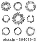 Wreath with flowers. Vector set. Cute Floral 39408943