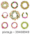 Wreath with flowers. Vector set. Cute Floral 39408949