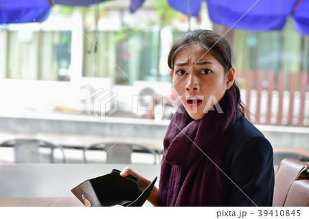 Bankrupt Business Concepts. Beautiful businesswoman was shocked Bankrupt Business Concepts. Beautiful businesswoman was shocked 39410845