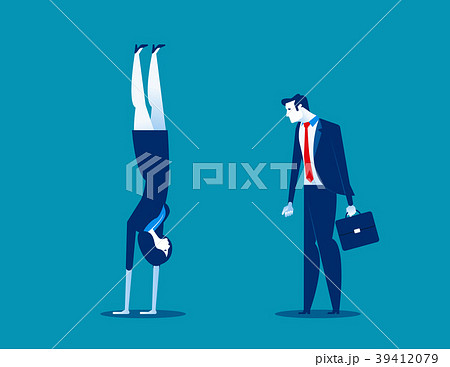 Business person and handstand . Concept business Business person and handstand . Concept business 39412079