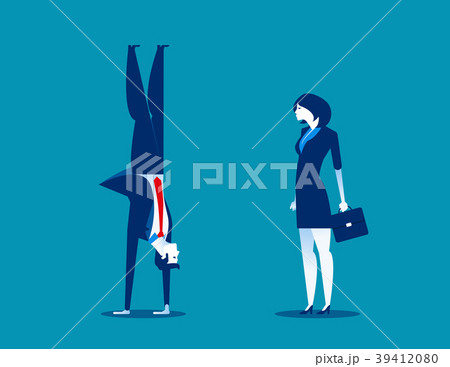 Business person and handstand . Concept business  39412080