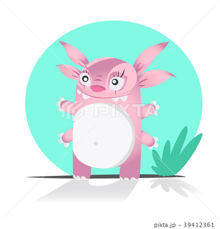 Cute monster or alien. Isolated on white 39412361