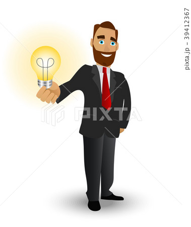 Business with a shining lamp, a symbol of great 39412367