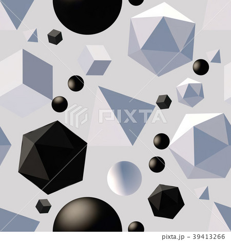 Pattern with 3d shapes. Pattern with 3d shapes. 39413266