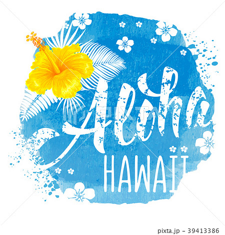 Aloha Hawaii Letteringのイラスト素材 39413386 Pixta