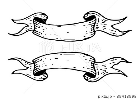 Ribbon banners. Hand drawn sketch Ribbon banners. Hand drawn sketch 39413998