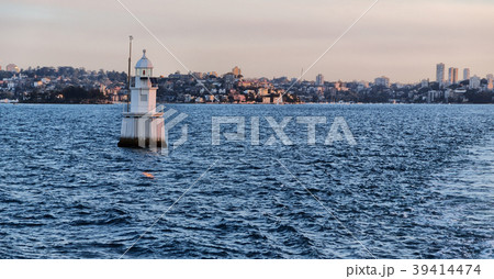 in the sea the antique lighthouse 39414474