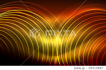 Circular glowing neon shapes, techno background Circular glowing neon shapes, techno background 39414887