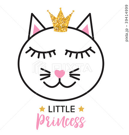 Little Cute Cat Princess Vector Illustration Little Cute Cat Princess Vector Illustration 39414999