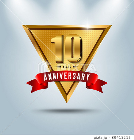 10 years anniversary celebration logotype.  39415212