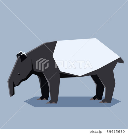 Flat geometric Malayan tapir 39415630