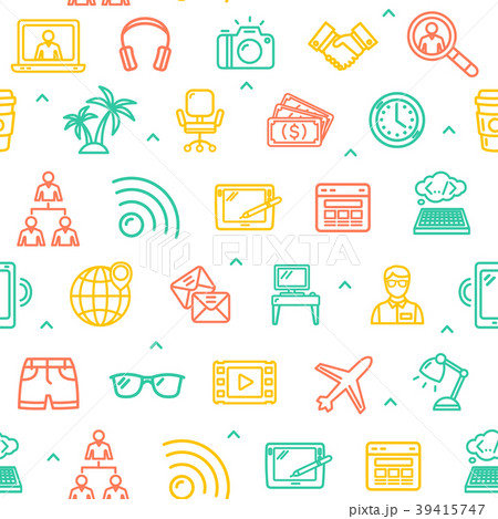 Freelance Work Signs Seamless Pattern Background 39415747