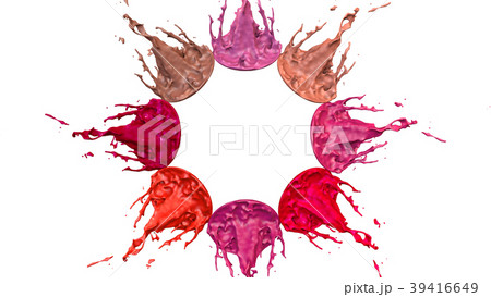 paints dance on white background. Simulation of 3d paints dance on white background. Simulation of 3d 39416649