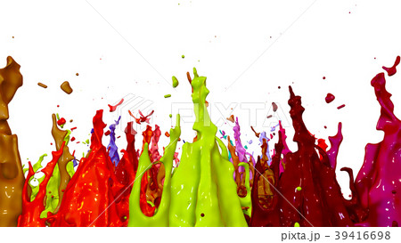 paints dance on white background. Simulation of 3d 39416698