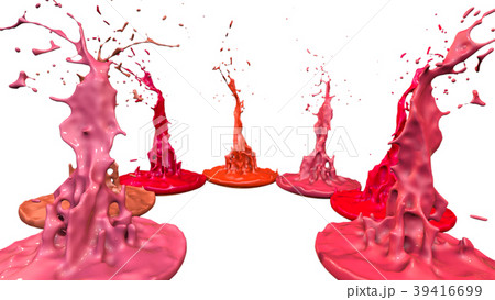 paints dance on white background. Simulation of 3d 39416699