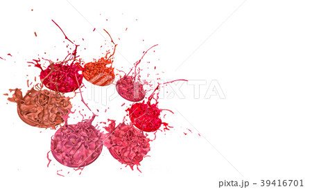 paints dance on white background. Simulation of 3d 39416701