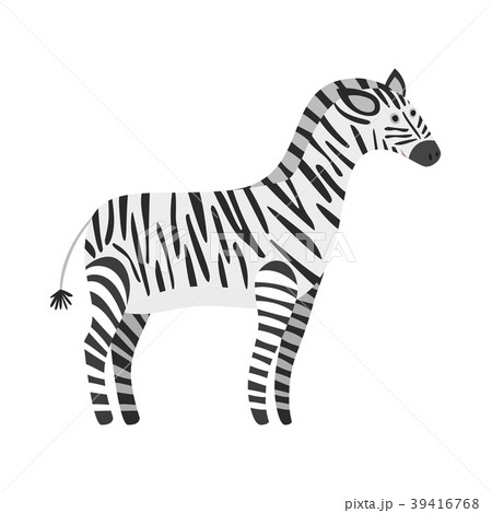 Cute cartoon black and white smiling zebra 39416768