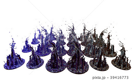 paints dance on white background. Simulation of 3d 39416773