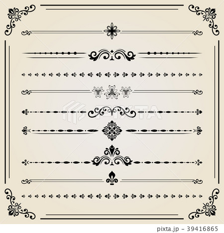 Vintage Set of ector Horizontal Elements 39416865