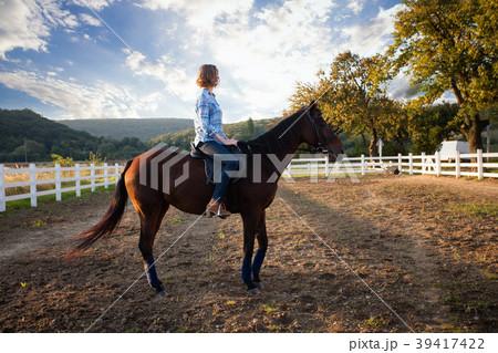 Evening walk on the horse 39417422