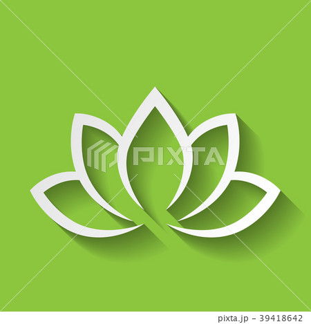 Lotus flower icon on green gradient background 39418642