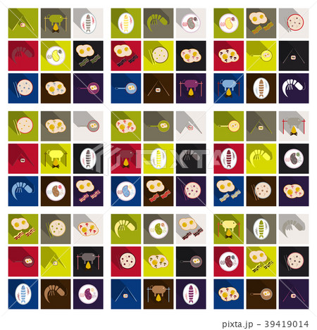 Set of traditional food icons. 39419014