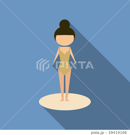 Beautiful girl in Color Bathing Suit . Cartoon 39419106