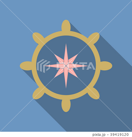 Hand drawn illustration of ship's wheel in line Hand drawn illustration of ship's wheel in line 39419120