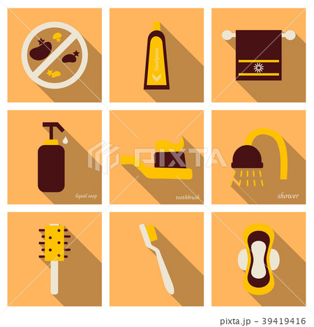 Simple Set of Hygiene Vector Icons. Contains such Simple Set of Hygiene Vector Icons. Contains such 39419416