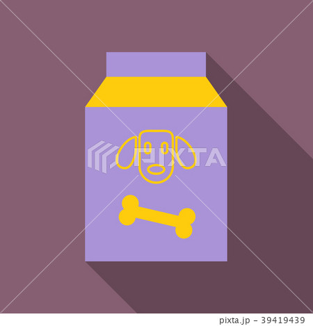 Pet cat and dog food bag sign simple icon on 39419439