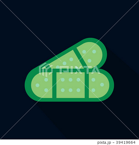 Medical Flat Icon With Long Shadow. Plaster Medical Flat Icon With Long Shadow. Plaster 39419664