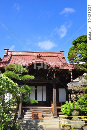 鎌倉市大巧寺本堂と青空 39423037