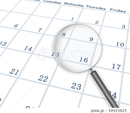 スケジュール カレンダー 計画表 予定表 ルーペ 虫眼鏡のイラスト素材