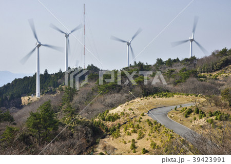 青山高原 風力発電風車 三重県伊賀市 の写真素材