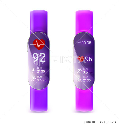 Set of activity tracker isolated on white 39424323