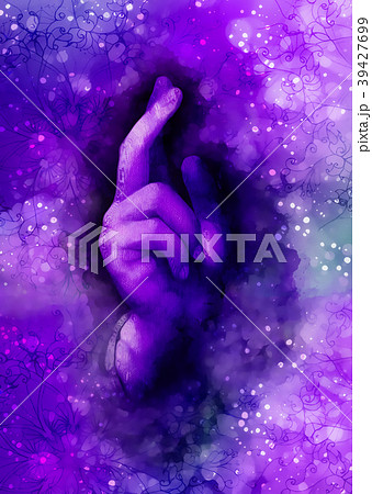 Hand of Jesus Christ in symbolic gesture. Detail 39427699