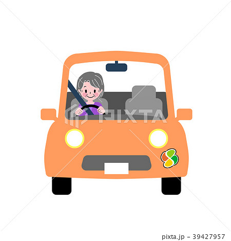 シニア女性 安全運転のイラスト素材