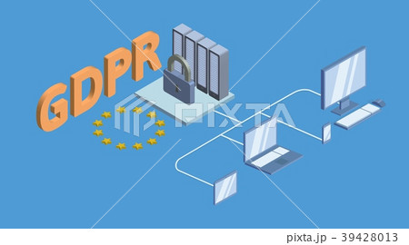 GDPR concept isometric illustration. General Data 39428013