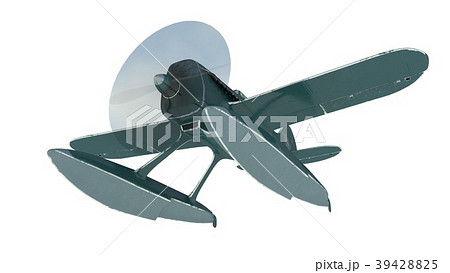 Blue seaplane. 3D render 39428825