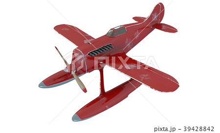 Red seaplane. 3D render Red seaplane. 3D render 39428842