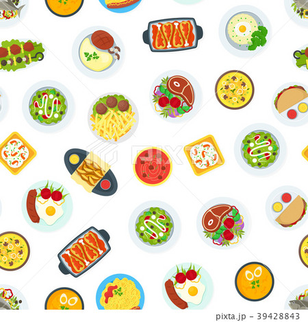 Cartoon Home Cooking Healthy Foods Dishes Menu 39428843