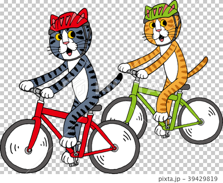 サイクリングをする猫のイラスト素材 [39429819] - PIXTA