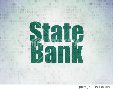 Currency concept: State Bank on Digital Data Paper Currency concept: State Bank on Digital Data Paper 39430169