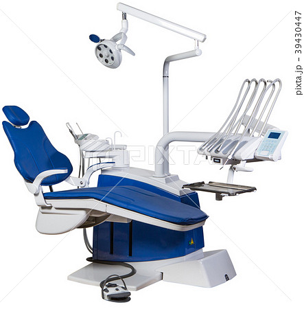 Modern blue dentist chair isolated on white Modern blue dentist chair isolated on white 39430447
