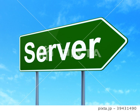 Web design concept: Server on road sign background Web design concept: Server on road sign background 39431490