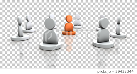 キーパーソンを表すアブストラクト3DCGイラスト 39432344