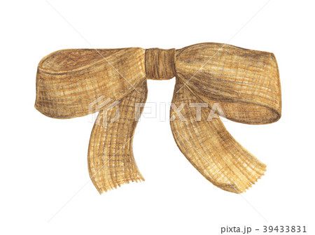 Burlap bow and ribbon. Watercolor illustration Burlap bow and ribbon. Watercolor illustration 39433831