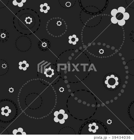 Seamless dark pattern with doodles  39434036