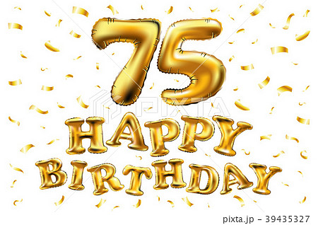 vector happy birthday 75 celebration gold balloons 39435327