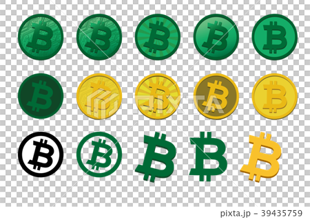 いろいろなビットコイン仮想通貨のイメージイラストのイラスト素材